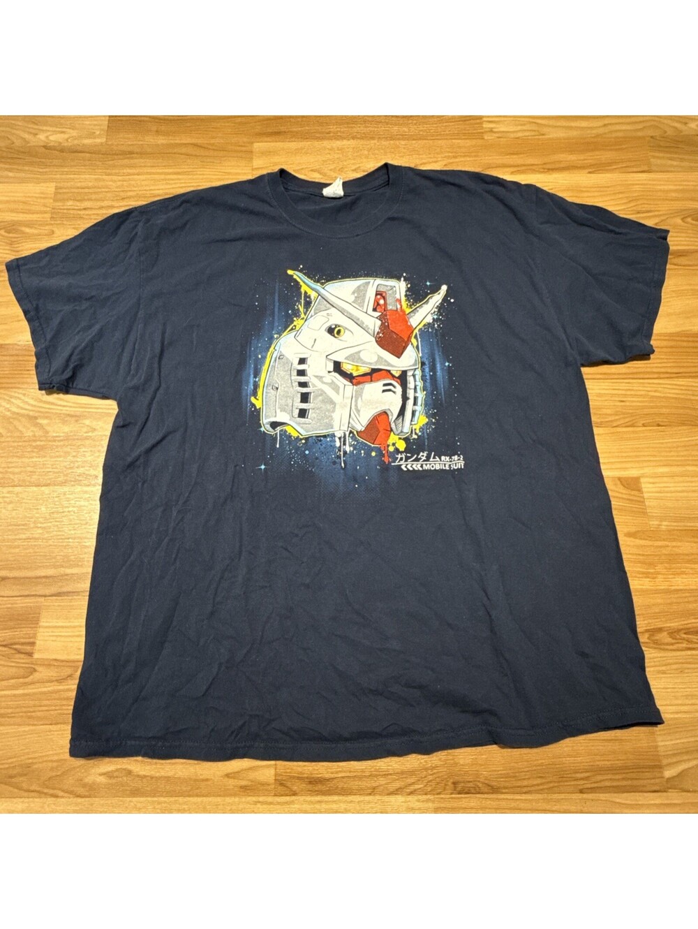 Mobile Suit Gundam RX-78-2 T Shirt Men’s 2XL Navy Anime Mecha Graphic Tee